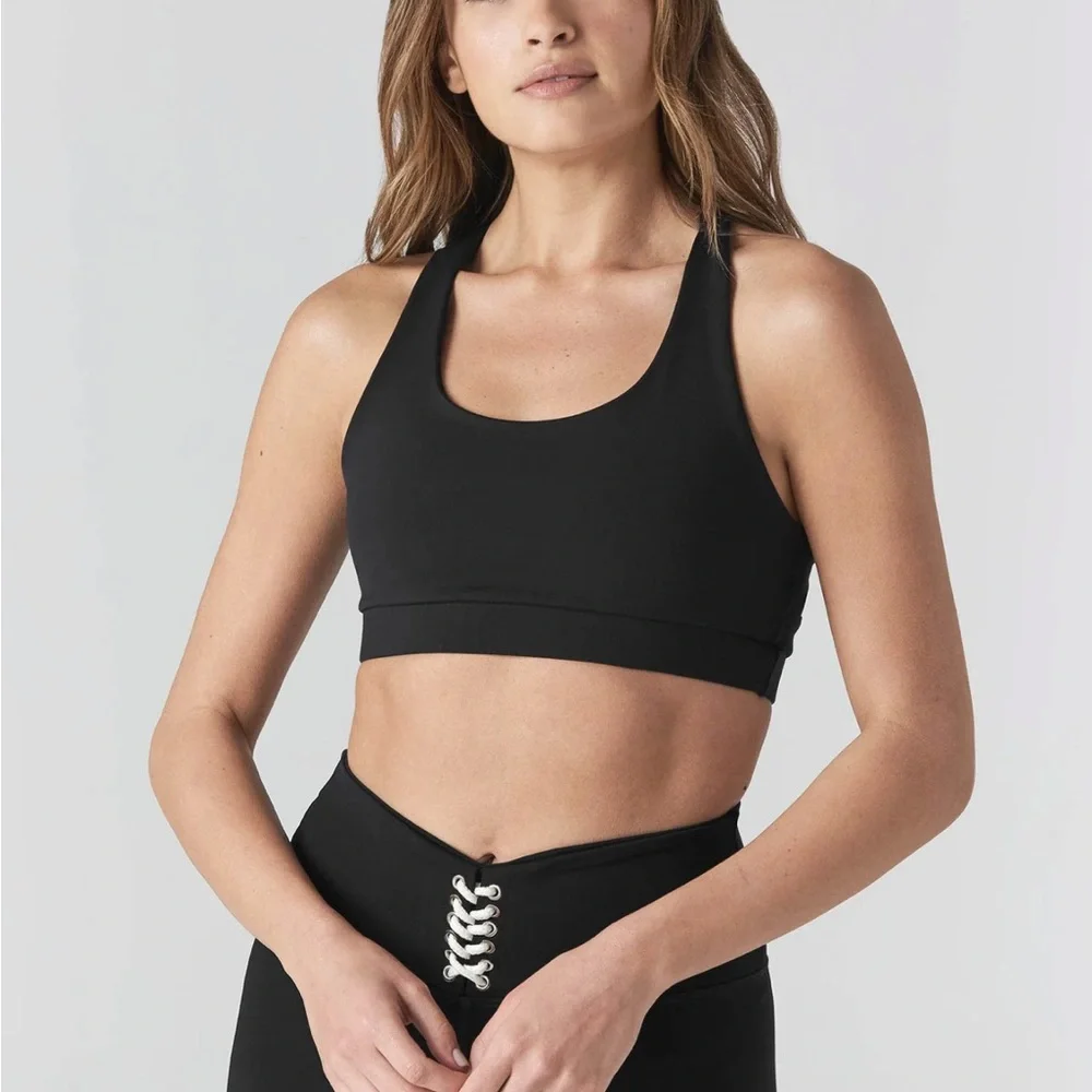 NWT 925fit Get in‎ Line Black Sports Bra size small women’s activewear workout